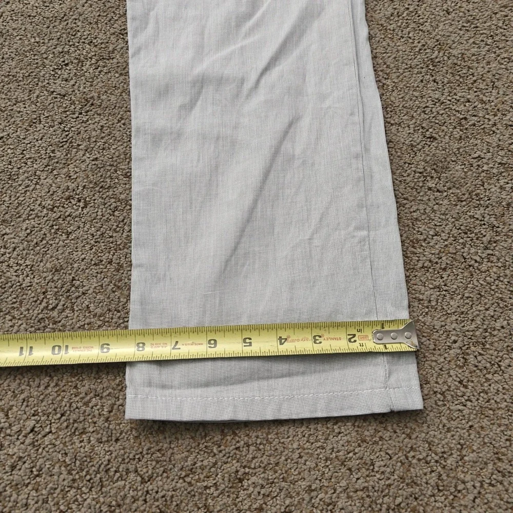 Brax Cooper Regular Fit Pants‎ Mens 38/32 Light Grey Cotton Stretch Micro Check